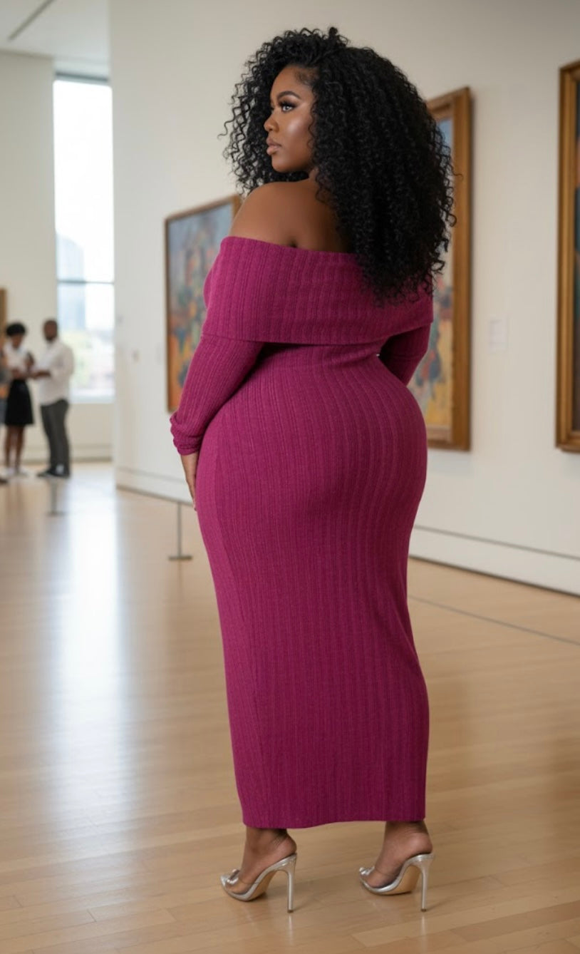 Annabelle Off the Shoulder Ribbed Dress