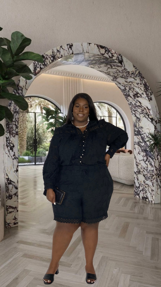 Tisha Pearl Lace Short Set