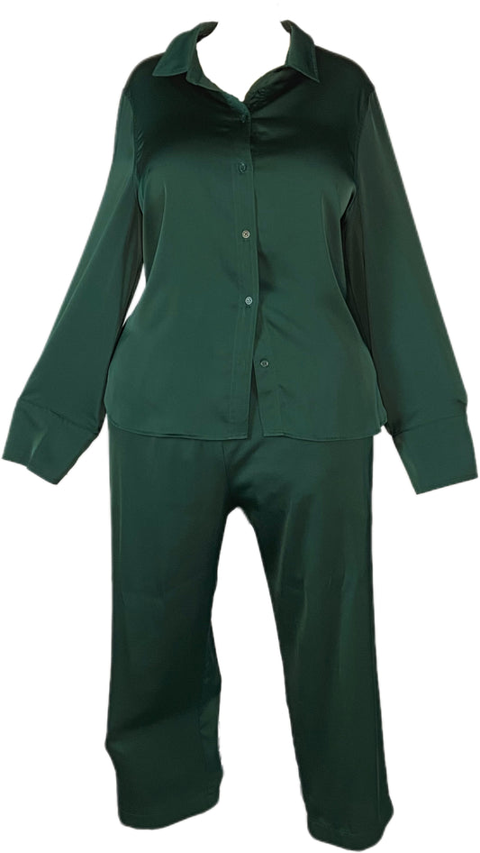 Palace Green Silk Pant Set