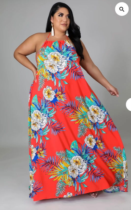 Malia Tropical Maxi Dress