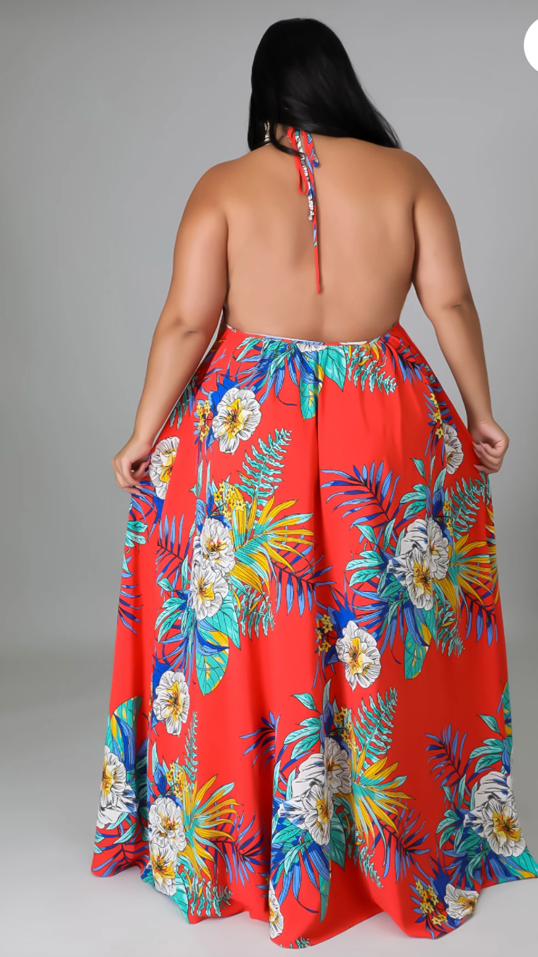 Malia Tropical Maxi Dress