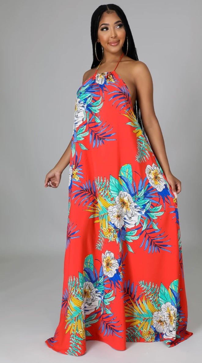 Malia Tropical Maxi Dress