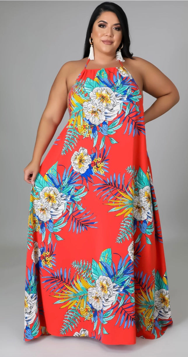 Malia Tropical Maxi Dress