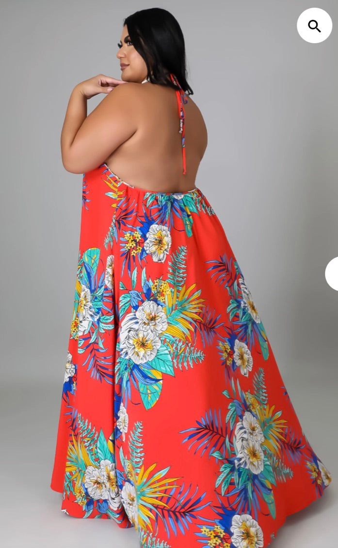 Malia Tropical Maxi Dress