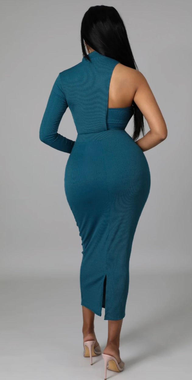 Kelly Turtleneck Single Sleeve Dress - Toren 12