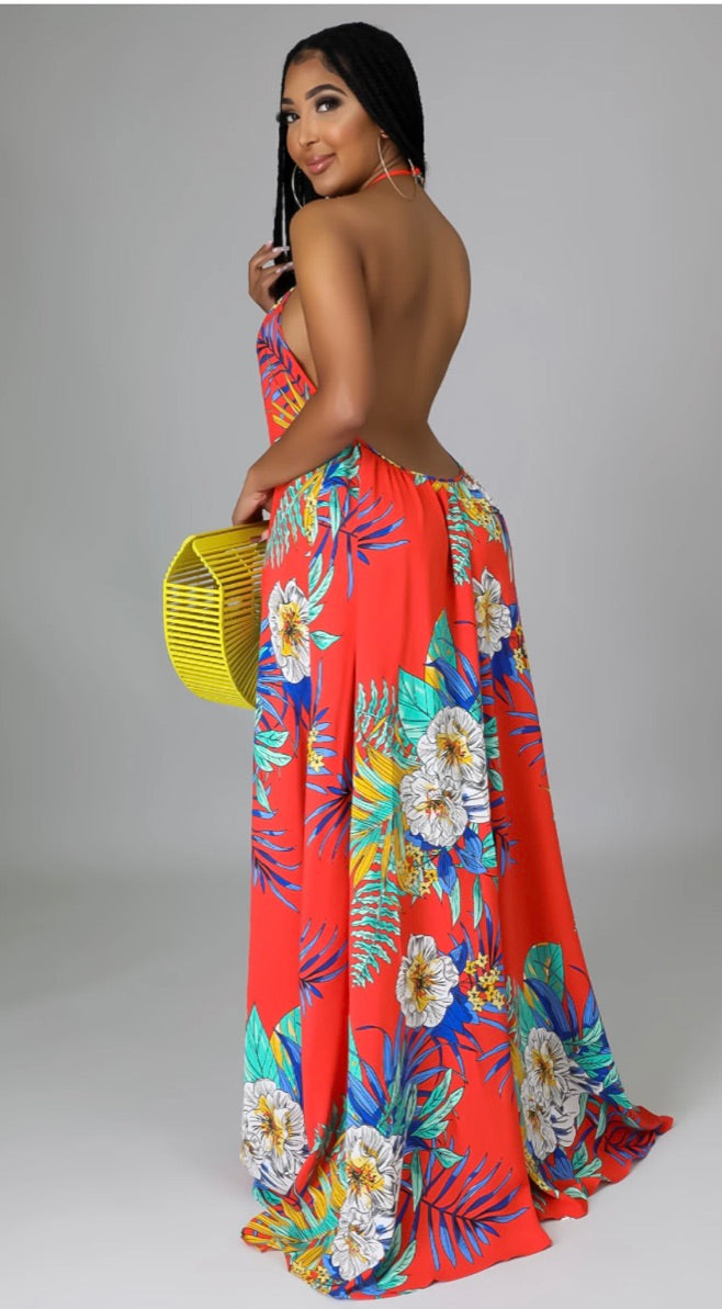 Malia Tropical Maxi Dress