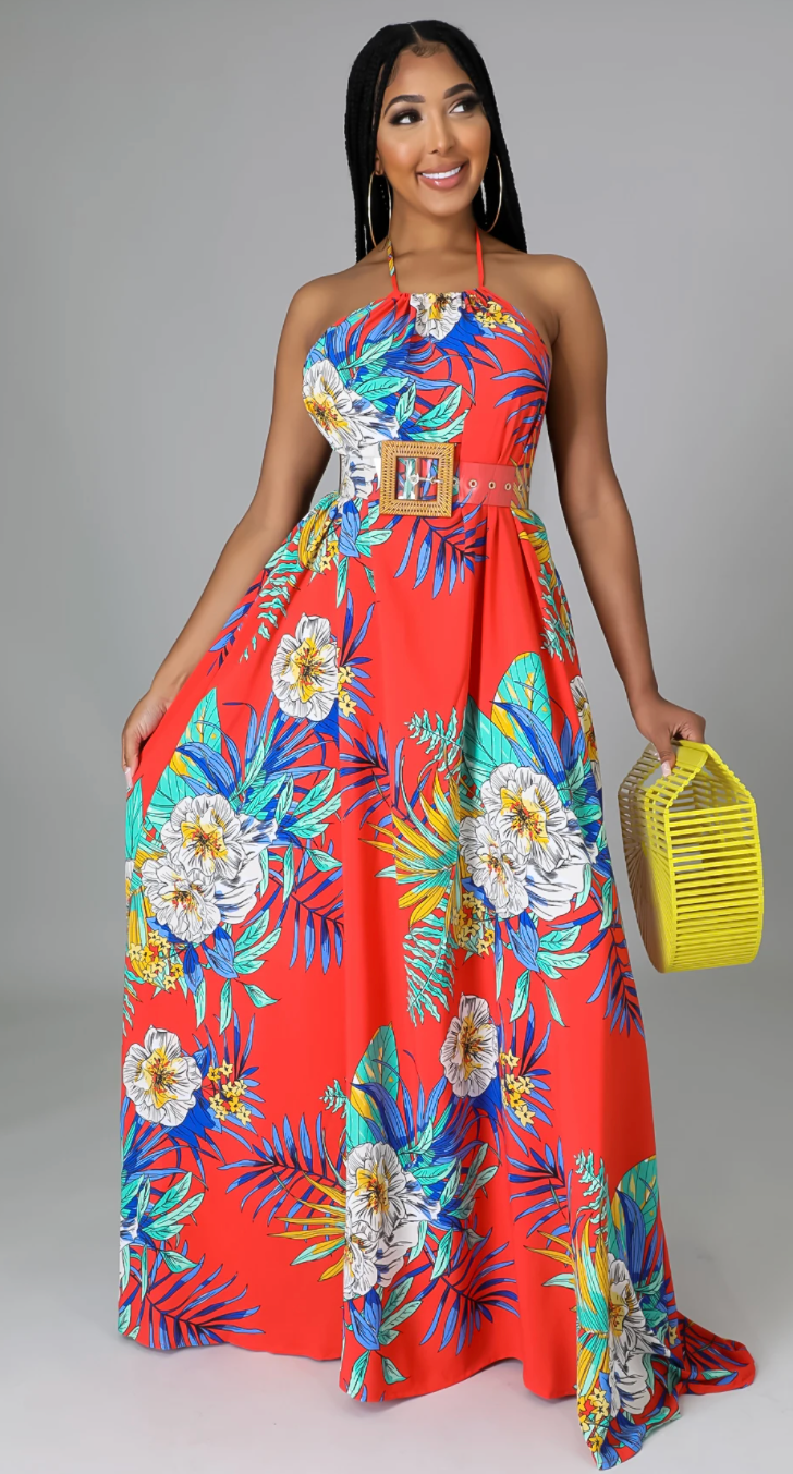 Malia Tropical Maxi Dress